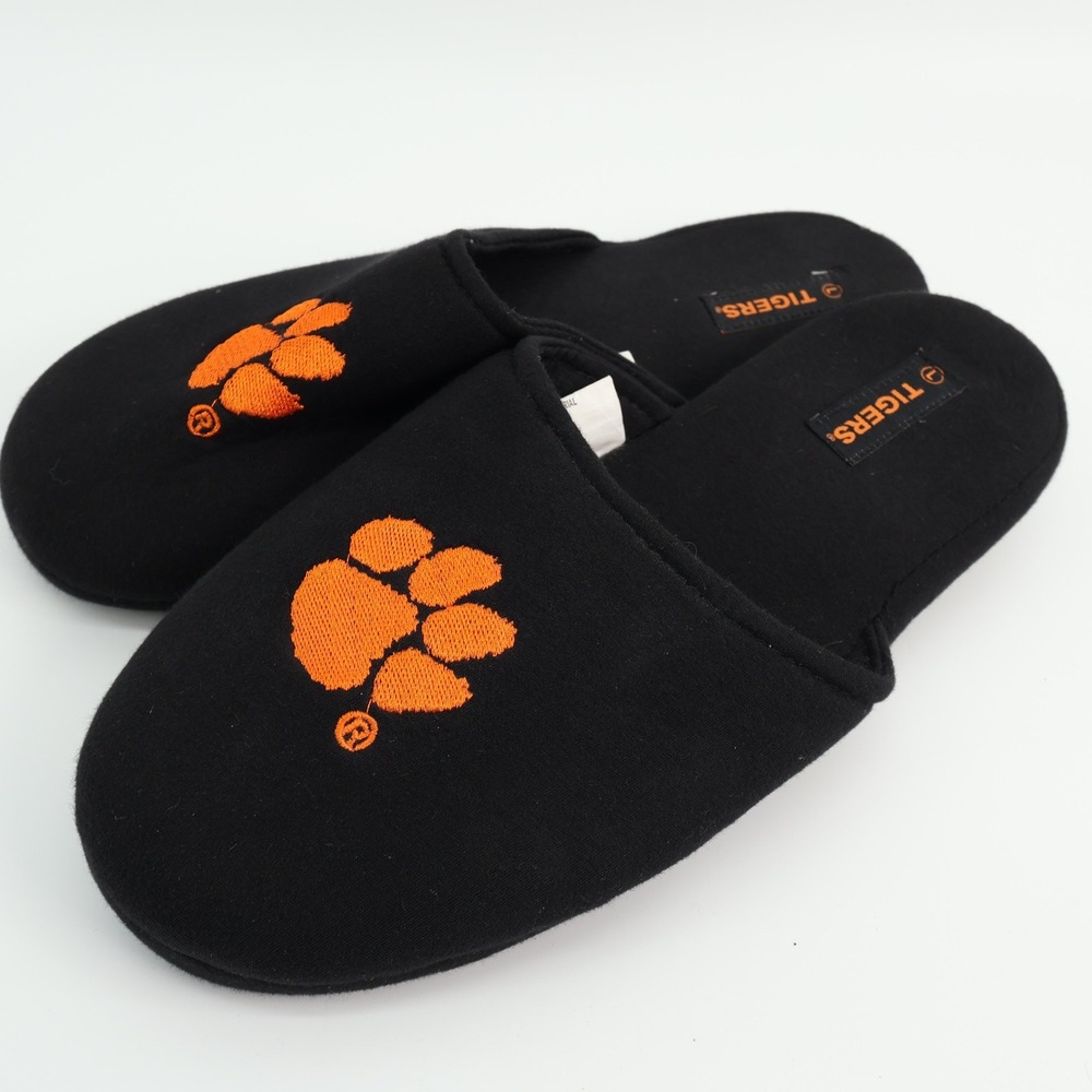 Clemson Tigers NCAA Team Sport Slippers Mens Size‎ L 11/12 Black Orange